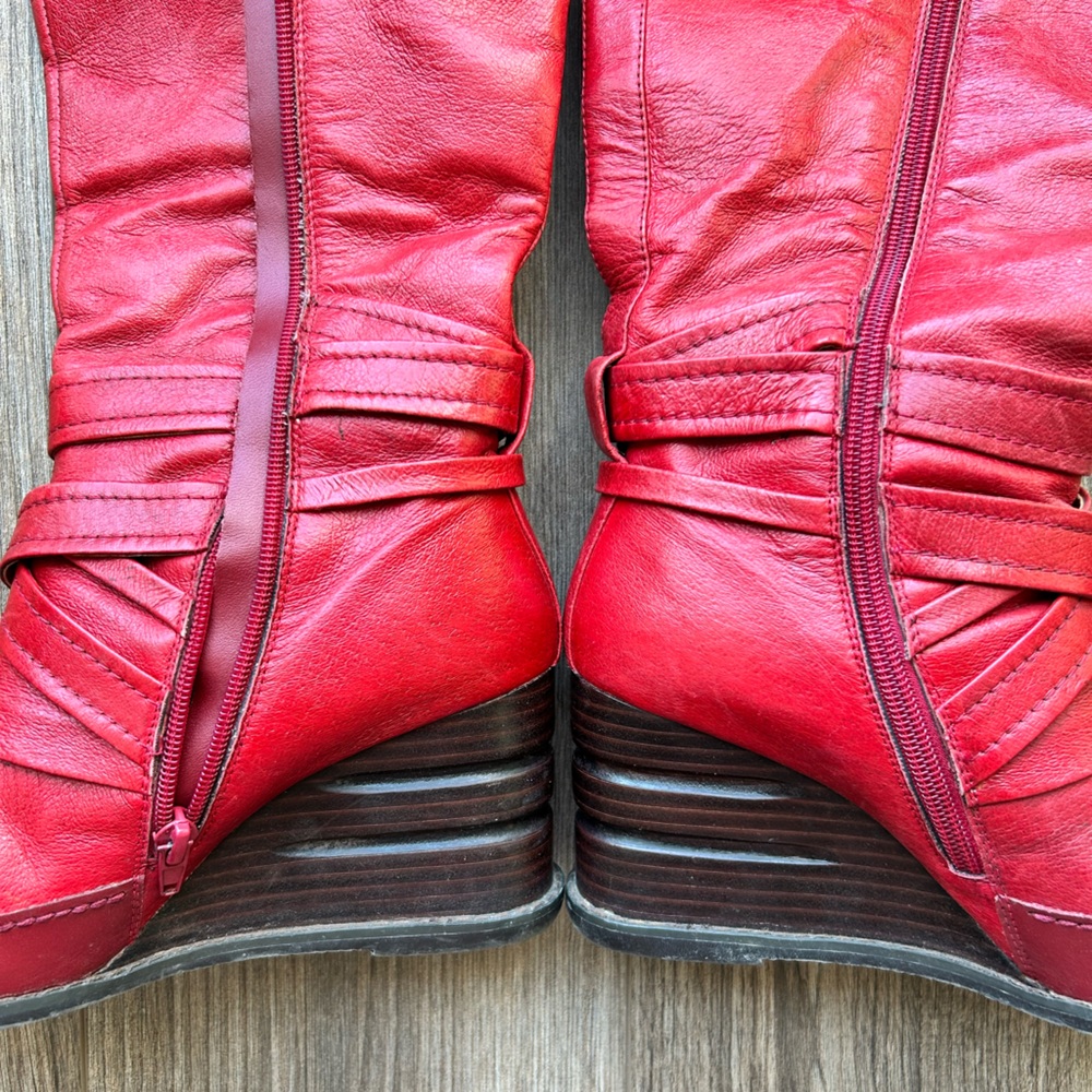 Miz Mooz Red Heeled Boots - Picture 7 of 12